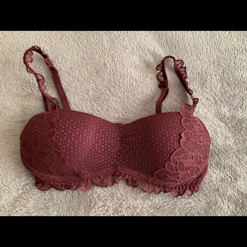Lace Padded Bralette / Bra, Burgundy Aerie 🍷